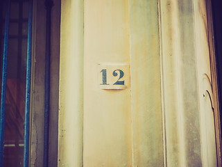 Image showing Retro look Blue house number