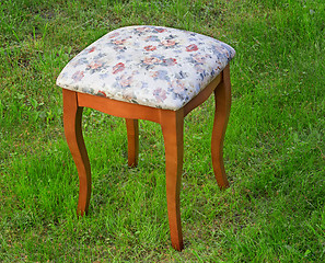 Image showing Convenient stool with the seat upholstered with a gobelin.