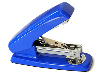 Image showing Stapler for papers of bright blue color