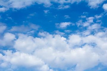 Image showing Blue sky and white fluffy clouds.