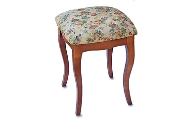 Image showing Convenient stool with the seat upholstered with a gobelin.