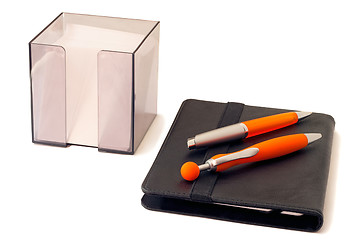 Image showing Two beautiful handles for the letter, a notebook and scratch pap