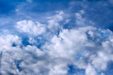 Image showing Blue sky and white fluffy clouds.