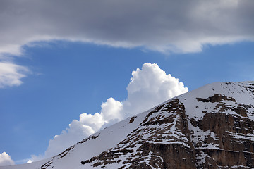 Image showing Snow rocks and clouds