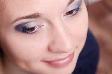 Image showing Portrait of a beautiful young model with bright makeup