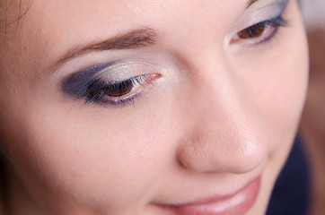 Image showing Portrait of beautiful girl with bright makeup