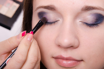 Image showing Drawing shadows forever model with makeup