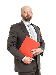 Image showing business man with red folder