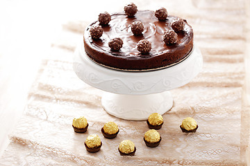 Image showing double chocolate cheesecake