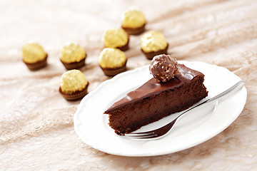 Image showing double chocolate cheesecake