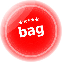 Image showing bag word on red stickers button, label, social concept