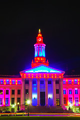 Image showing Denver city hall at night time