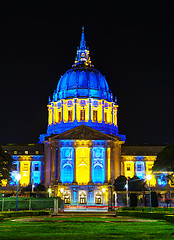 Image showing San Francisco city hall at night time