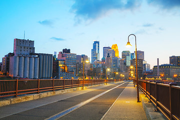 Image showing Downtown Minneapolis, Minnesota at night time