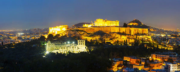 Image showing Scenic overview of Athens with Acropolis
