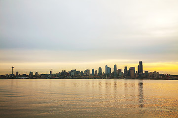 Image showing Downtown Seattle cityscape in the morning