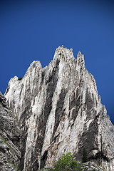 Image showing big limestone climbing wall