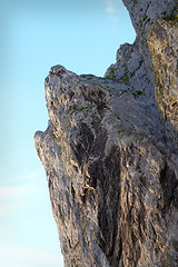 Image showing big limestone climbing wall