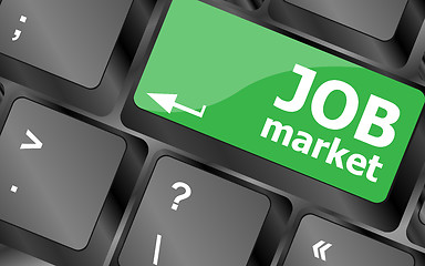 Image showing Job market key on the computer keyboard