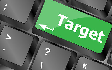 Image showing target button on computer keyboard. business concept
