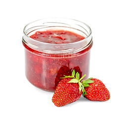 Image showing Jam of strawberry with berries