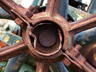 Image showing Rusted old wheel