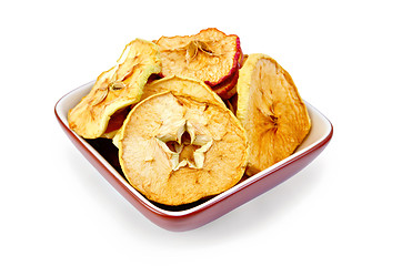 Image showing Apple slices of dried in bowl