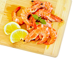 Image showing Shrimp with lemon and basil