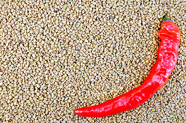 Image showing Fenugreek texture with hot pepper