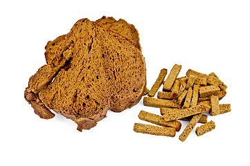 Image showing Rye bread homemade with croutons