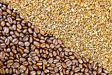 Image showing Coffee beans and granular