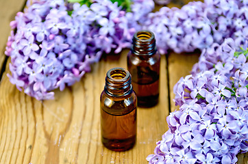 Image showing Oil with lilacs on board