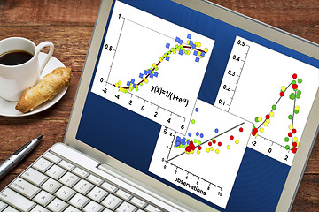 Image showing scientific data graphs on a laptop