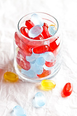 Image showing colorful candies in glass jar