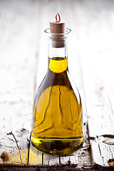 Image showing fresh olive oil in bottle 