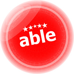 Image showing able word stickers icon button isolated on white