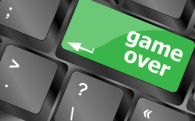 Image showing Computer keyboard with game over key - technology background,