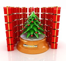 Image showing Christmas tree and gifts