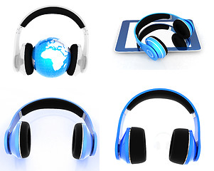 Image showing Phone and headphones set