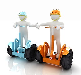 Image showing 3d people in riding on a personal and ecological transport in he