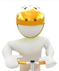 Image showing 3d man in bicycle helmet 