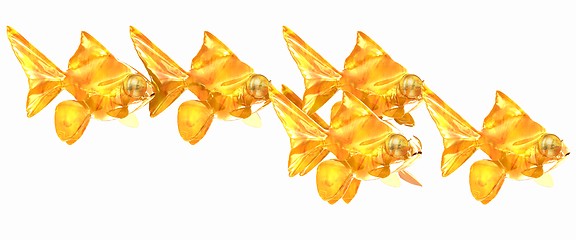 Image showing Gold fishes