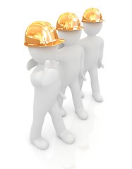 Image showing 3d mans in a hard hat with thumb up 