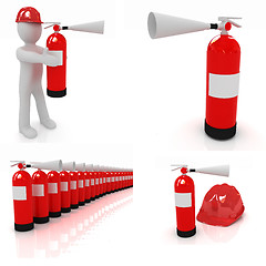 Image showing Fire extinguisher set 