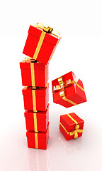 Image showing Bright christmas gifts on a white background 