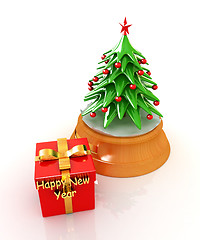 Image showing Christmas tree and gift