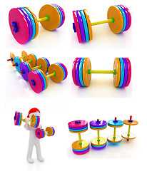 Image showing Dumbbells set 