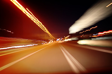 Image showing Night on the road