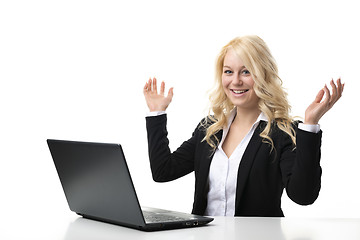 Image showing woman working on laptop