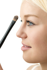 Image showing closeup makeup applying 